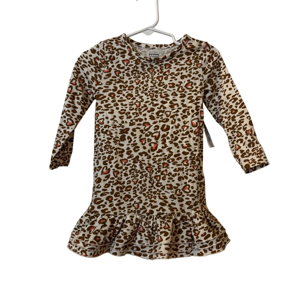 Old Navy Girls Ruffle Dress‎ 18 24 Months NWT Leopard Print Long Sleeve